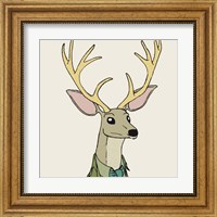 Framed 'Deer on Cream' border=