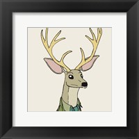 Framed Deer on Cream