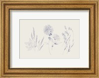 Framed Flowers on White VIII Blue