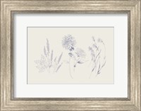 Framed Flowers on White VIII Blue