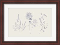 Framed Flowers on White VIII Blue