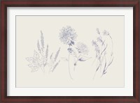 Framed Flowers on White VIII Blue