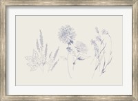 Framed Flowers on White VIII Blue