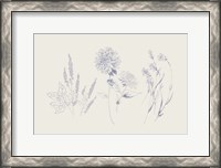 Framed Flowers on White VIII Blue