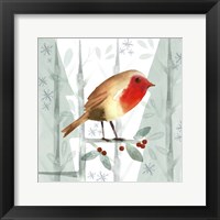 Framed 'Christmas Hinterland III-Robin' border=