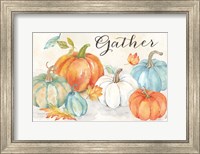 Framed Pumpkin Patch Landscape Sentiment