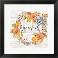 Framed Pumpkin Patch Wreath II-Grateful