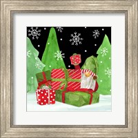 Framed 'Gnome for Christmas I-Gifts' border=