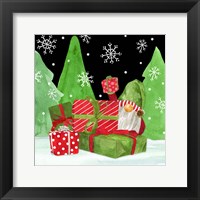 Framed 'Gnome for Christmas I-Gifts' border=