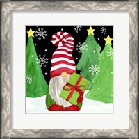 Framed Gnome for Christmas II-Gnome Present
