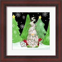 Framed 'Gnome for Christmas III-Gnome Lights' border=