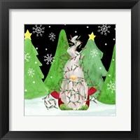 Framed Gnome for Christmas III-Gnome Lights