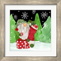 Framed 'Gnome for Christmas IV-Gnome Stocking' border=