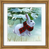 Framed Winterscape III-Rabbit