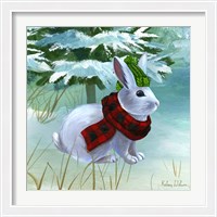 Framed Winterscape III-Rabbit