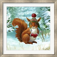 Framed Winterscape IV-Squirrel