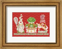 Framed Christmas Bakers III on Red