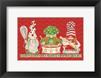 Framed Christmas Bakers III on Red