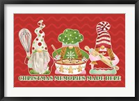 Framed Christmas Bakers III on Red