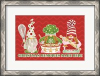 Framed Christmas Bakers III on Red