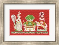 Framed Christmas Bakers III on Red