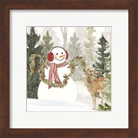 Framed 'Christmas in the Woods I' border=