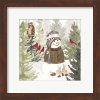 Framed 'Christmas in the Woods III' border=