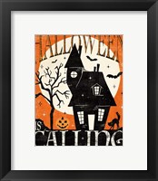 Framed 'Halloween is Calling III' border=