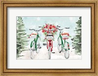 Framed Holiday Ride I Red and Green