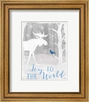 Framed 'Woodland Wishes III Blue' border=