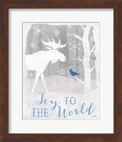 Framed 'Woodland Wishes III Blue' border=