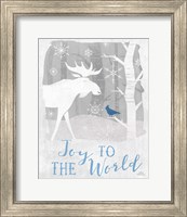 Framed 'Woodland Wishes III Blue' border=