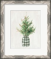 Framed White and Bright Christmas Tree II Plaid