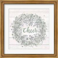 Framed Frosty Cheer Sage Silver