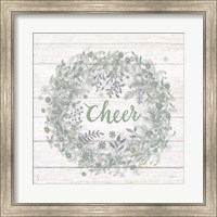 Framed Frosty Cheer Sage Silver