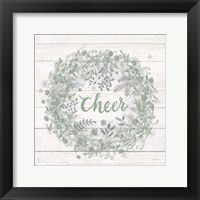 Framed Frosty Cheer Sage Silver