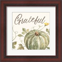 Framed 'Happy Harvest VII Grateful' border=