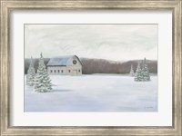 Framed Holiday Winter Barn