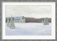 Framed Holiday Winter Barn