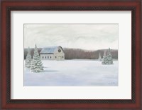 Framed Holiday Winter Barn