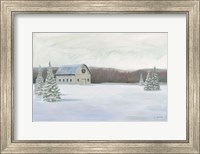 Framed Holiday Winter Barn