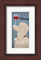 Framed White Poodle Winery