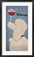 Framed White Poodle Winery