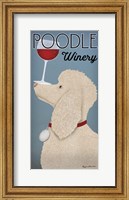 Framed White Poodle Winery