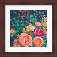 Framed 'Floral Drama VII' border=