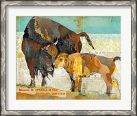 Framed Bison and Baby