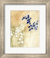 Framed 'Floral with Bluebells and Snowdrops No. 2' border=