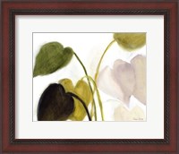 Framed Philodendron in Rosy Greens No. 1
