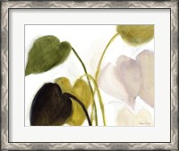 Framed Philodendron in Rosy Greens No. 1
