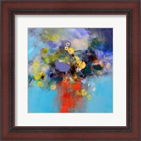 Framed Blue and Yellow Flowers